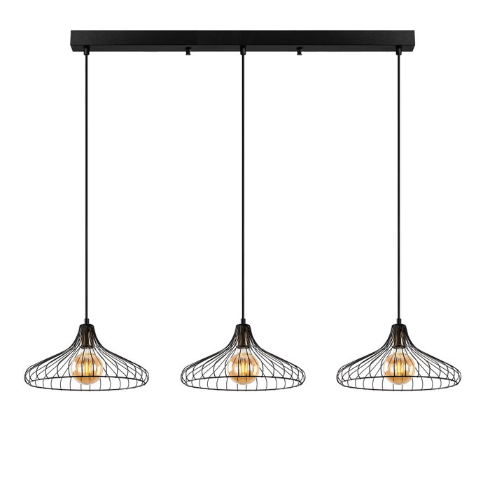 Opviq Lámpara de araña industrial ajustable en negro